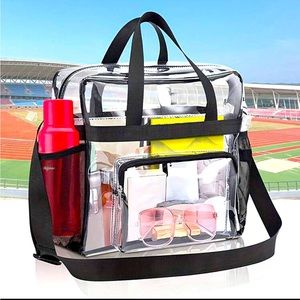 Transparent PVC Tote Bag Casual
Shoulder Bag Sports Waterproof Beach, Clear Bag